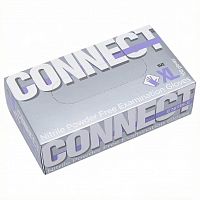 Перчатки нитриловые CONNECT NITRILE голубые смотровые неопудренные 100 пар размер XL