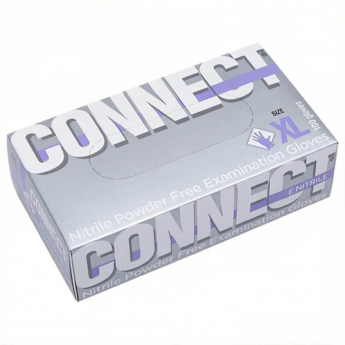 Перчатки нитриловые CONNECT NITRILE голубые смотровые неопудренные 100 пар размер XL Перчатки нитриловые CONNECT NITRILE голубые смотровые неопудренные 100 пар размер XL