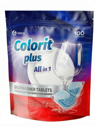 Таблетки для посудомоечных машин GRASS Colorit Plus All in 1 20 гр/100 таб Таблетки для посудомоечных машин GRASS Colorit Plus All in 1 20 гр/100 таб
