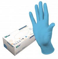 Перчатки нитриловые DERMAGRIP ULTRA LS голубые смотровые неопудренные 90 пар размер XL