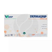Перчатки нитриловые DERMAGRIP ULTRA LS голубые смотровые неопудренные 100 пар размер L