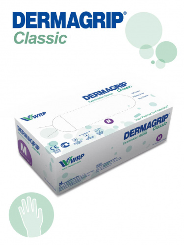Перчатки латексные DERMAGRIP Classic смотровые неопудренные 50 пар размер M