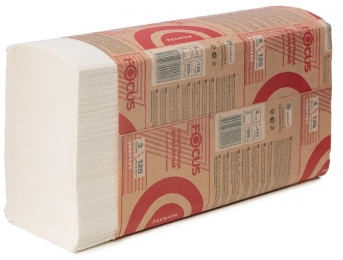 Полотенца бумажные листовые FOCUS PREMIUM Z-FOLD TOWEL 2 слойные 21,5*24 см (Z) 100 л (Н2; H3) Полотенца бумажные листовые FOCUS PREMIUM Z-FOLD TOWEL 2 слойные 21,5*24 см (Z) 100 л (Н2; H3)