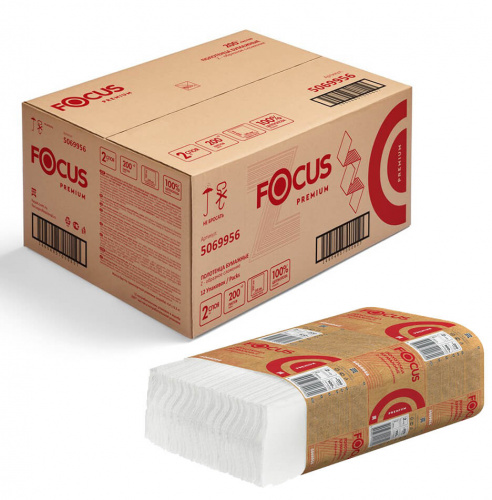 Полотенца бумажные листовые FOCUS PREMIUM Z-FOLD TOWEL 2 слойные 24*20 см (Z) 200 л (Н2) Полотенца бумажные листовые FOCUS PREMIUM Z-FOLD TOWEL 2 слойные 24*20 см (Z) 200 л (Н2)